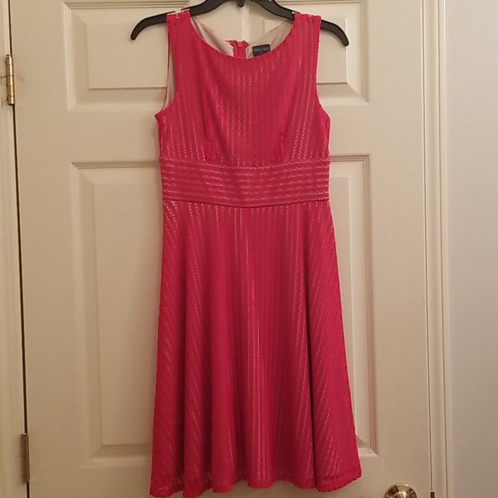 Red Crochet A-line Dress, Size 4